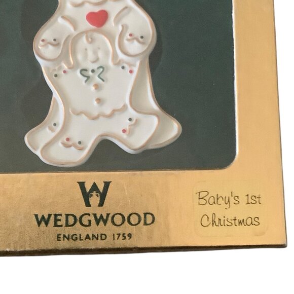 Wedgwood Babys 1st Christmas Ornament Gingerbread Mom Child Porcelain England - Picture 3 of 5